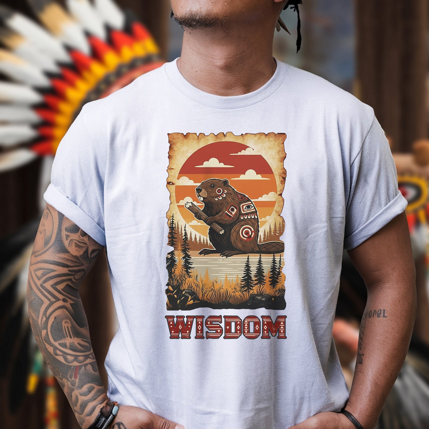 The Seven Sacred Laws Animal - Beaver Native American Unisex T-shirt/T-shirt V-neck/Hoodie/Sweatshirt