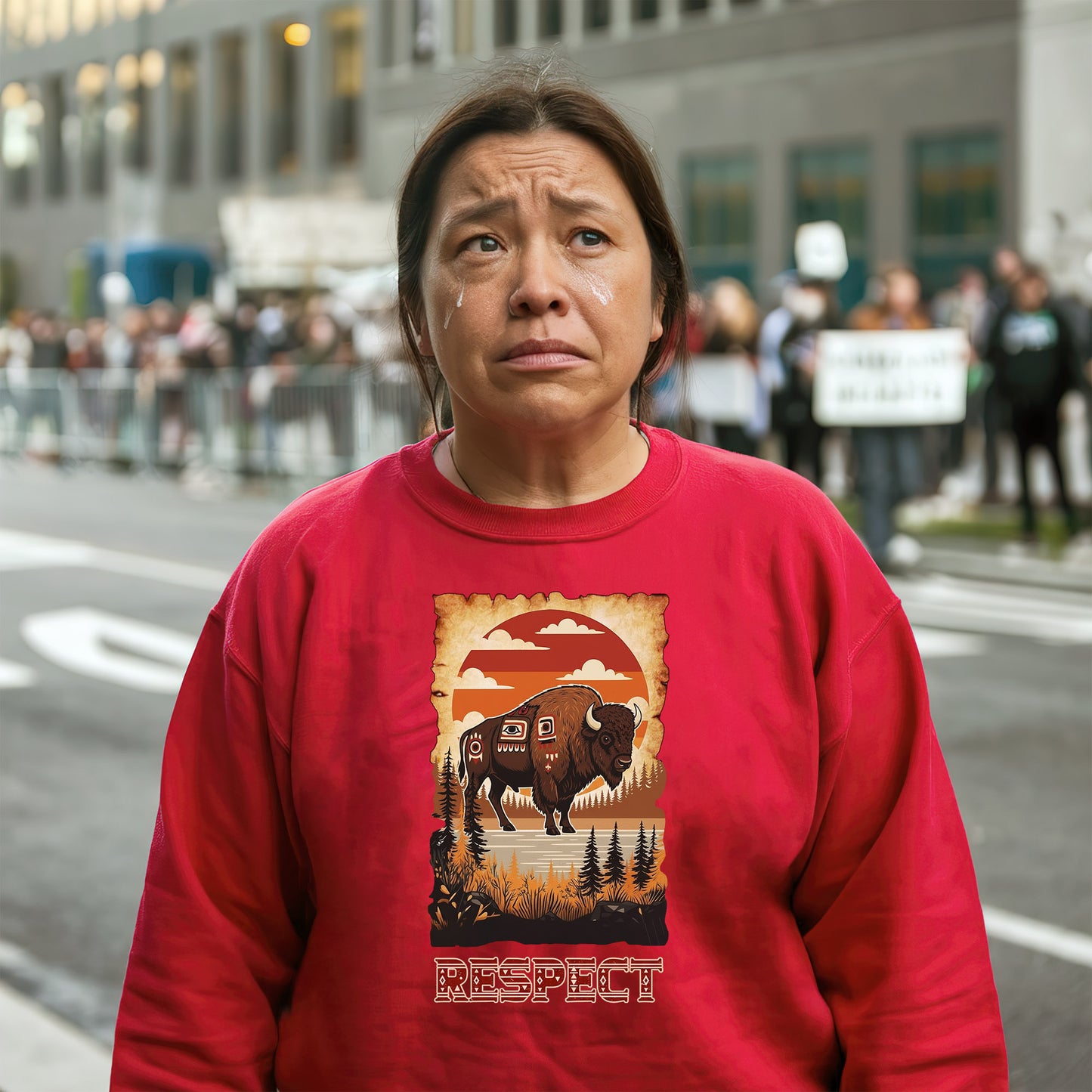 The Seven Sacred Laws Animal - Bison Native American Unisex T-shirt/T-shirt V-neck/Hoodie/Sweatshirt