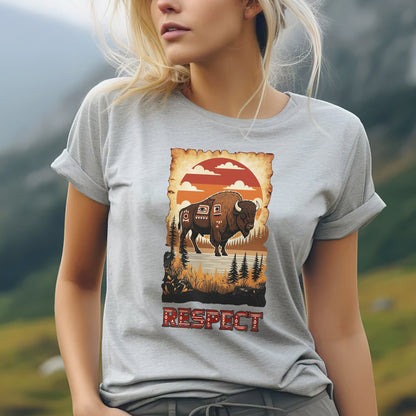 The Seven Sacred Laws Animal - Bison Native American Unisex T-shirt/T-shirt V-neck/Hoodie/Sweatshirt