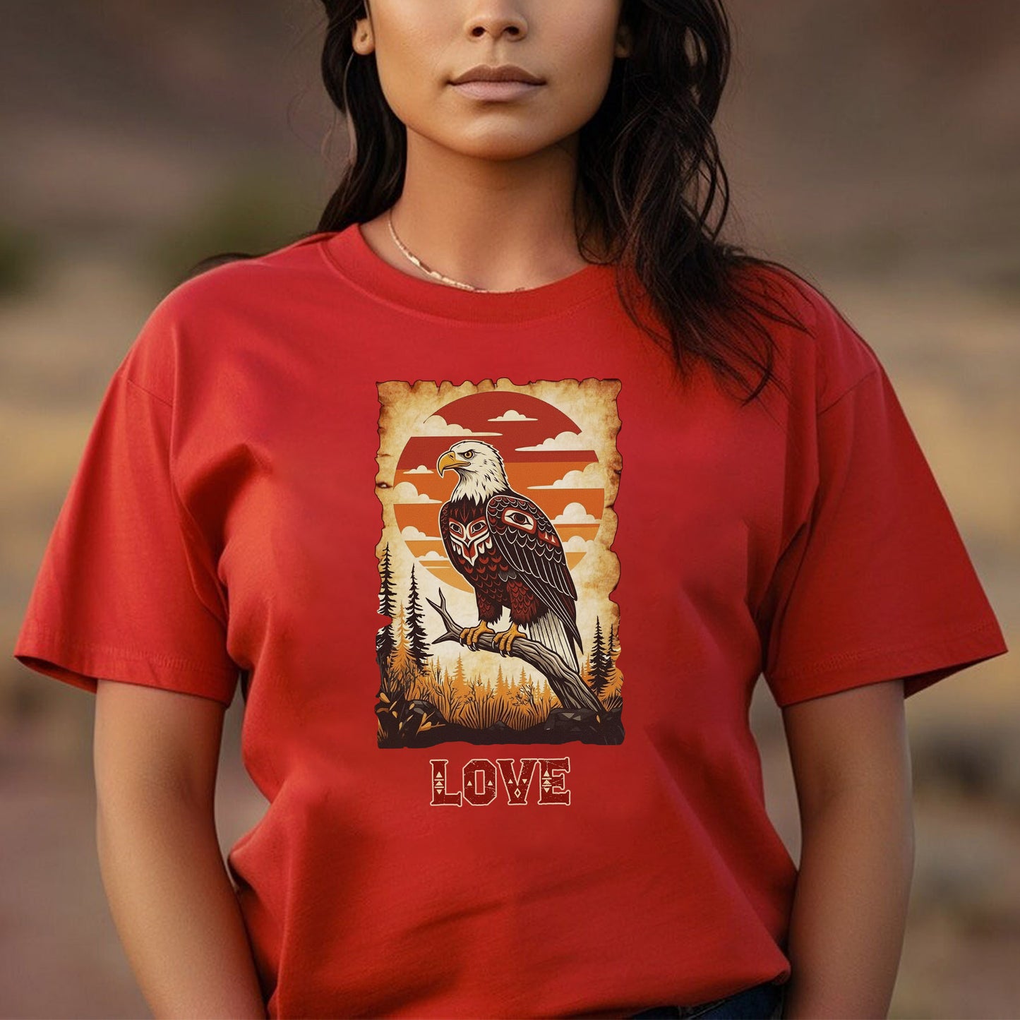 The Seven Sacred Laws Animal - Eagle Native American Unisex T-shirt/T-shirt V-neck/Hoodie/Sweatshirt