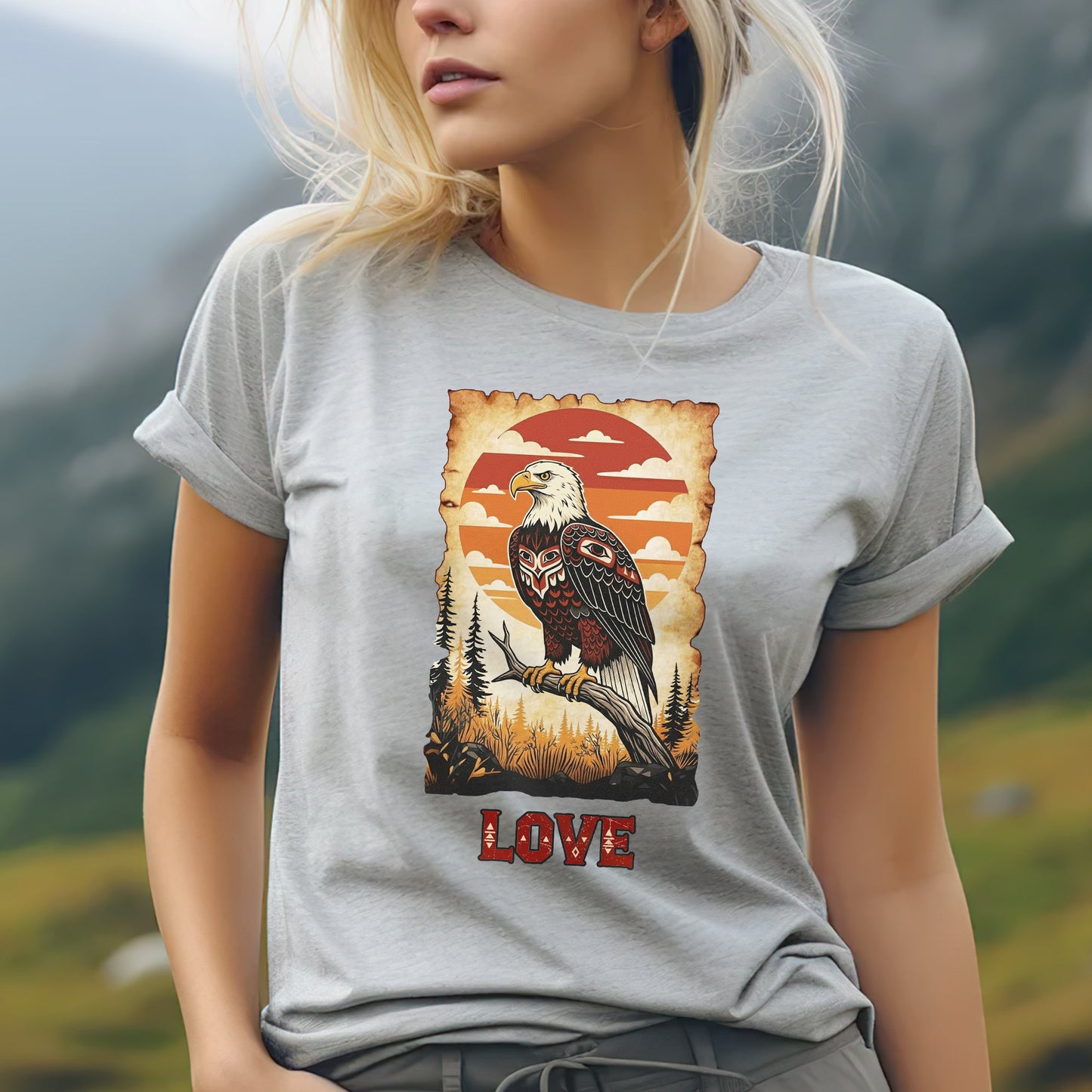 The Seven Sacred Laws Animal - Eagle Native American Unisex T-shirt/T-shirt V-neck/Hoodie/Sweatshirt