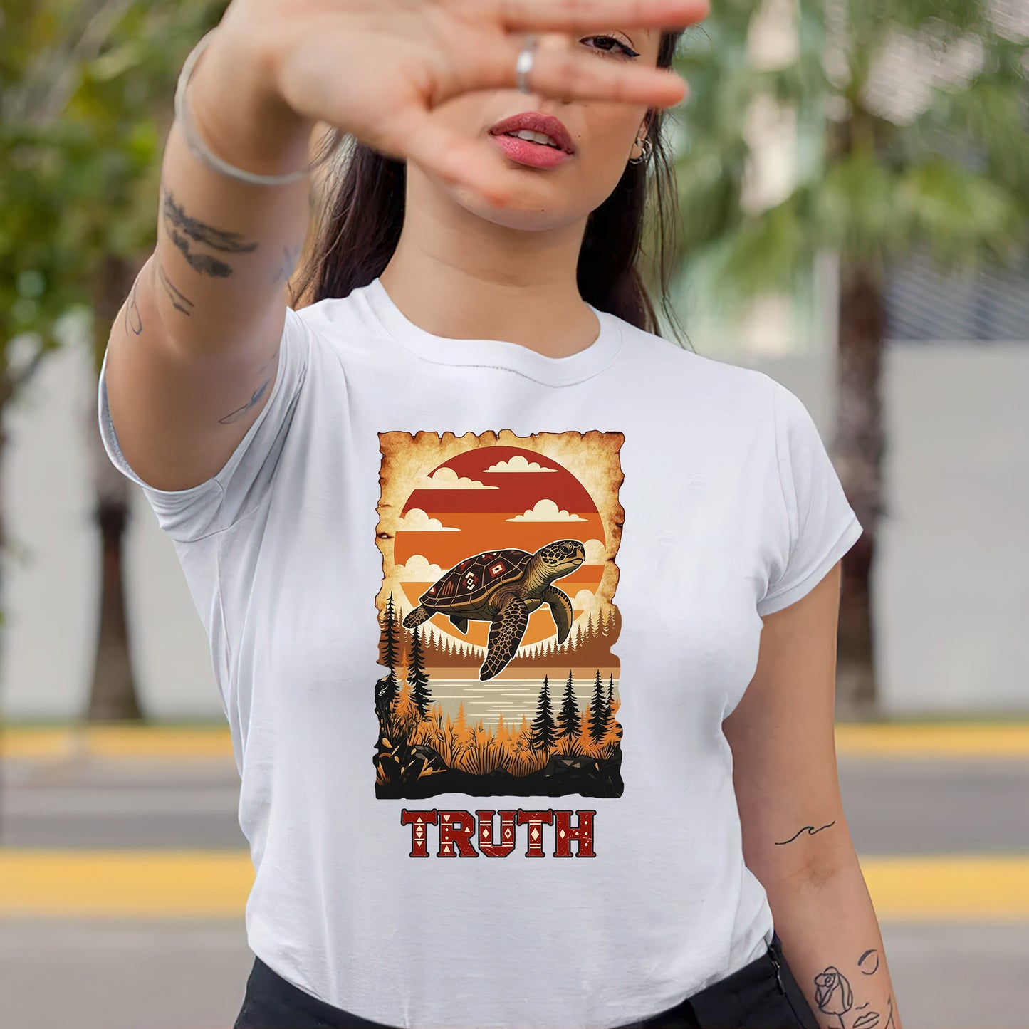 The Seven Sacred Laws Animal - Turtle Native American Unisex T-shirt/T-shirt V-neck/Hoodie/Sweatshirt