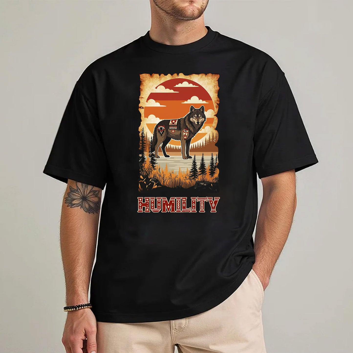 The Seven Sacred Laws Animal - Wolf Native American Unisex T-Shirt/T-Shirt V-Neck/Hoodie/Sweatshirt