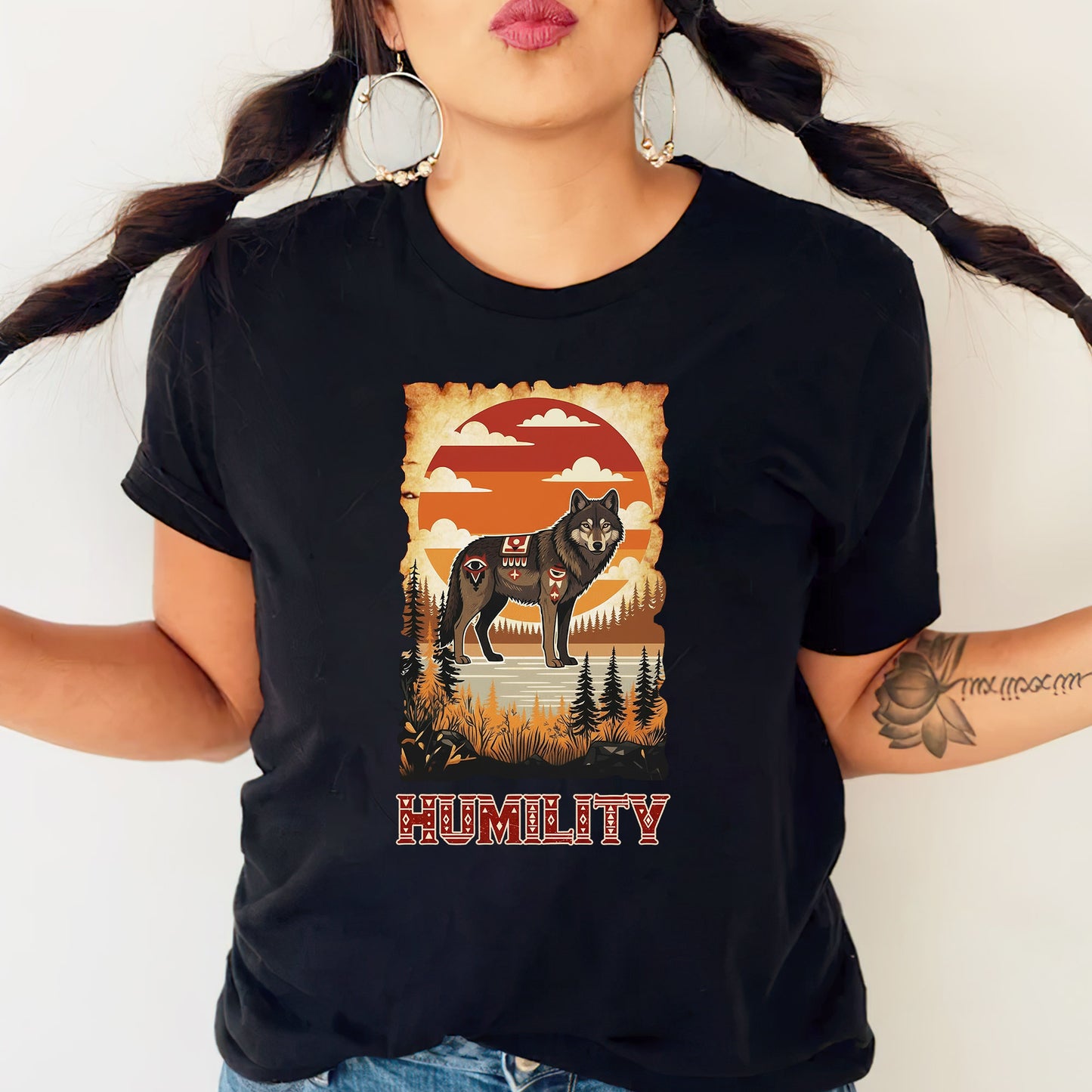 The Seven Sacred Laws Animal - Wolf Native American Unisex T-Shirt/T-Shirt V-Neck/Hoodie/Sweatshirt