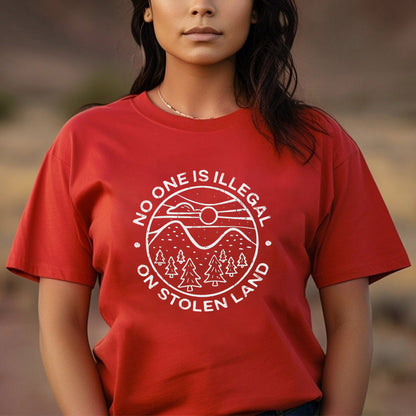 Indigenous Solidarity - No One Is Illegal on Stolen Land Unisex T-Shirt/T-Shirt V-Neck/Hoodie/Sweatshirt