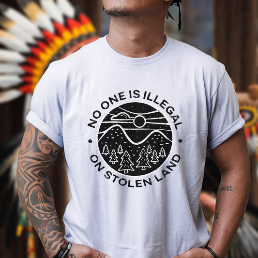 Indigenous Solidarity - No One Is Illegal on Stolen Land Unisex T-Shirt/T-Shirt V-Neck/Hoodie/Sweatshirt