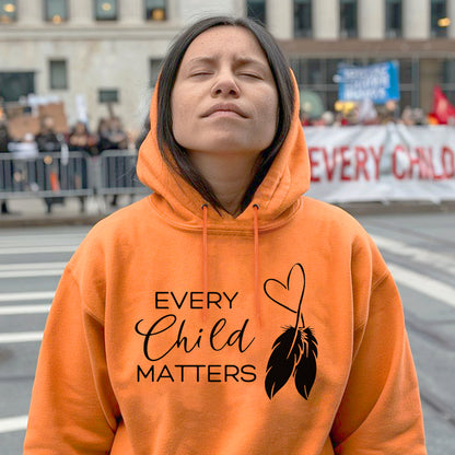 Every Child Matters Minimalist Heart Feather Design Unisex T-Shirt/Hoodie/Sweatshirt