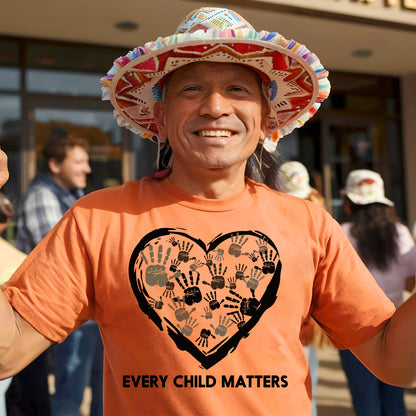 Every Child Matters Handprint Heart For Orange Shirt Day Unisex T-Shirt/Hoodie/Sweatshirt