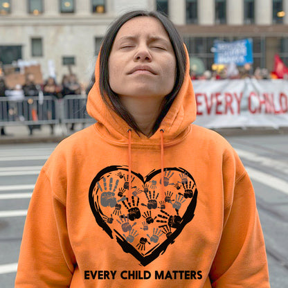 Every Child Matters Handprint Heart For Orange Shirt Day Unisex T-Shirt/Hoodie/Sweatshirt