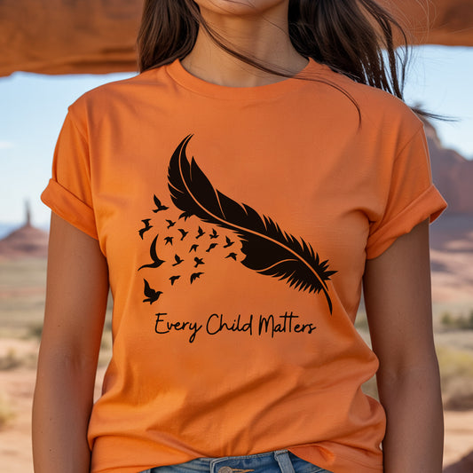 Every Child Matters Feather Flying Birds Design For Orange Shirt Day Unisex T-Shirt/Hoodie/Sweatshirt