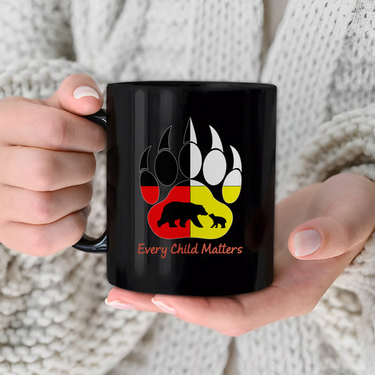 Every Child Matters Bear Paw Indigenous Pride Ceramic Coffee Mug