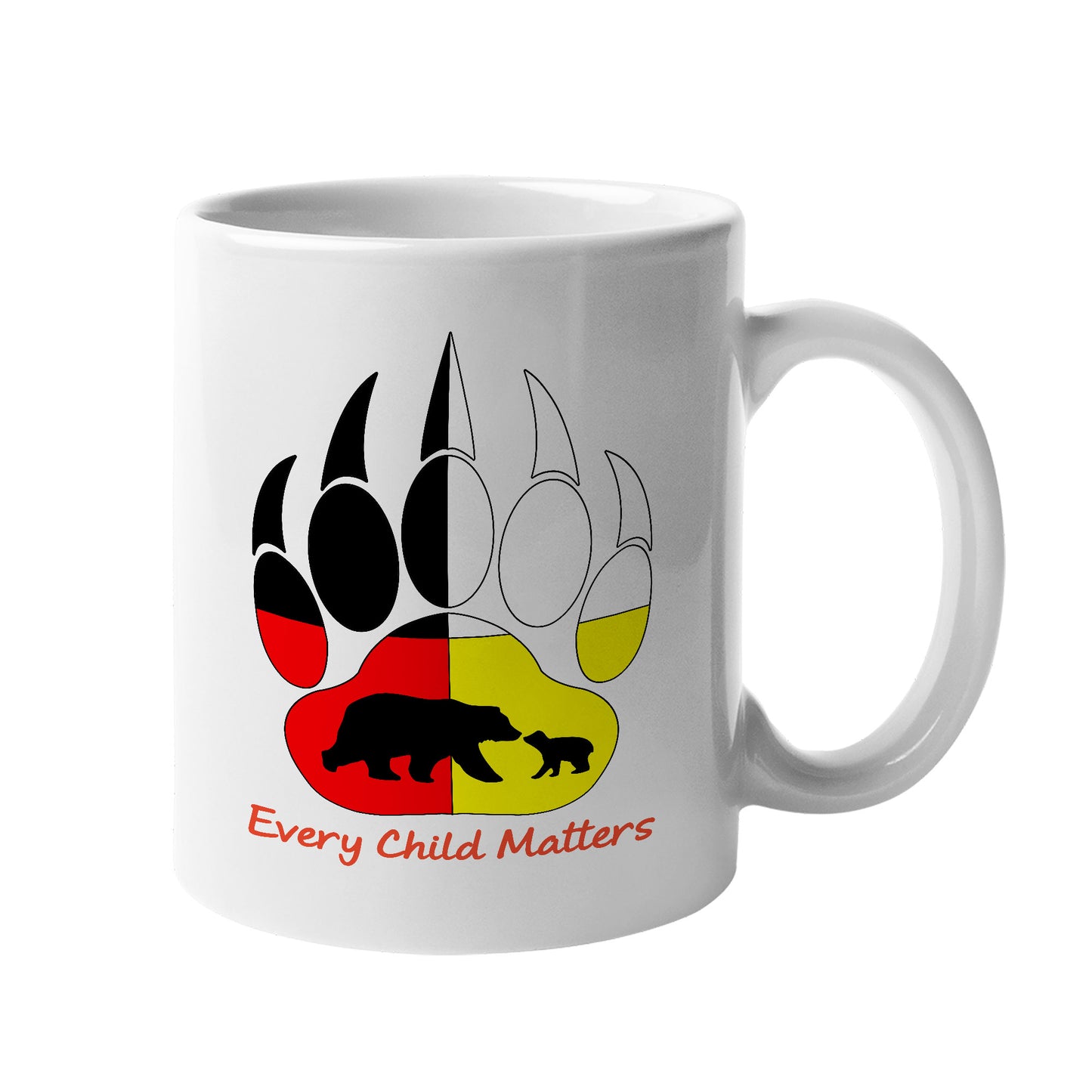 Every Child Matters Bear Paw Indigenous Pride Ceramic Coffee Mug