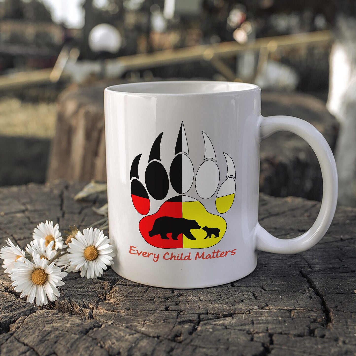 Every Child Matters Bear Paw Indigenous Pride Ceramic Coffee Mug