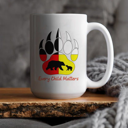 Every Child Matters Bear Paw Indigenous Pride Ceramic Coffee Mug