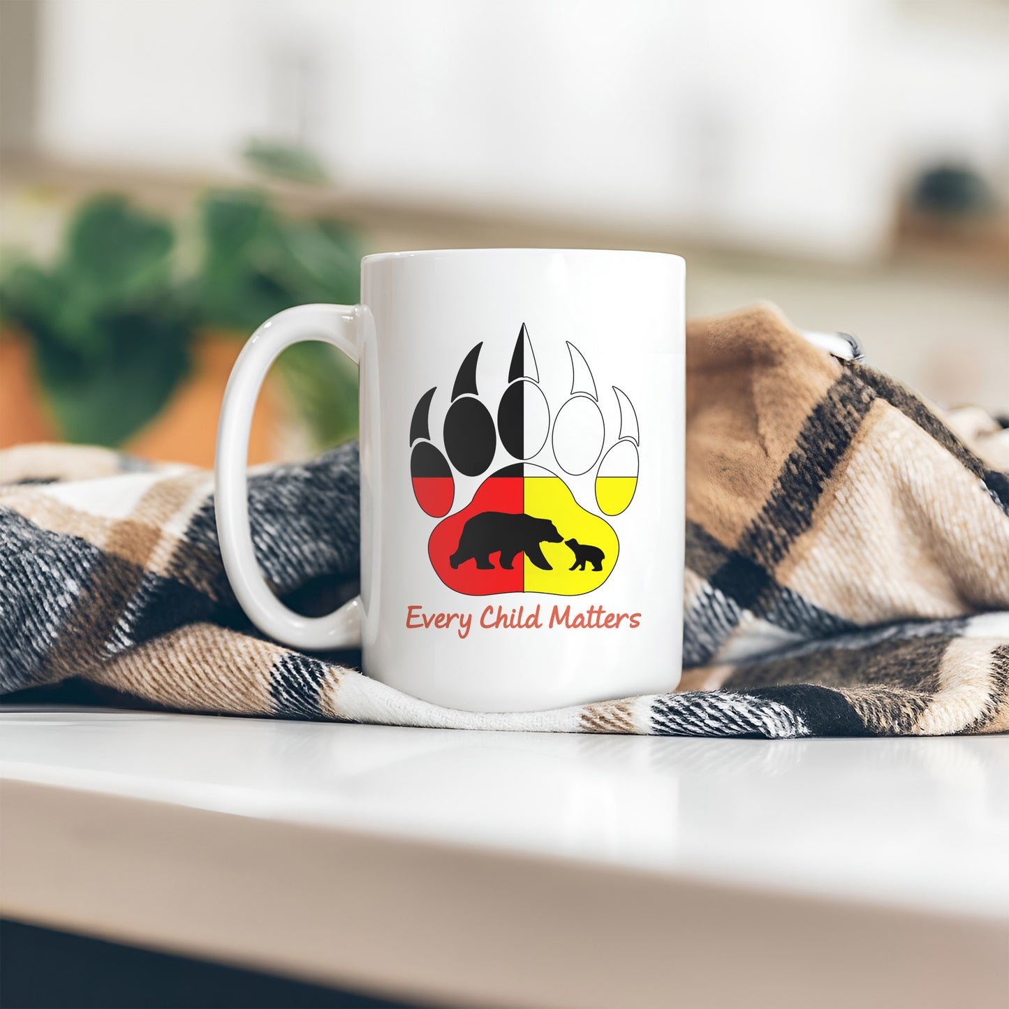 Every Child Matters Bear Paw Indigenous Pride Ceramic Coffee Mug