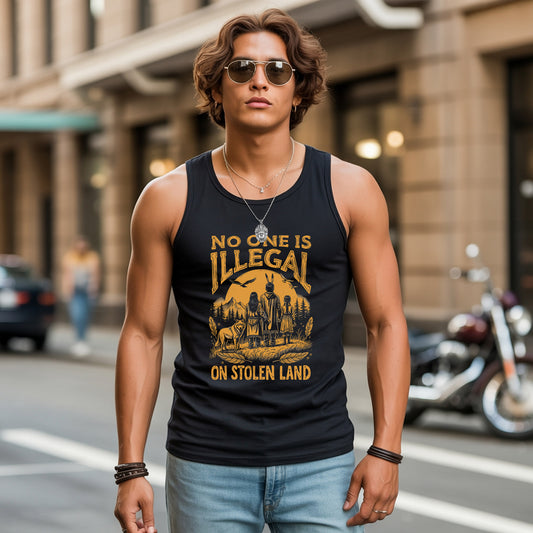 No One Is Illegal on Stolen Land Justice Unisex Tank Top