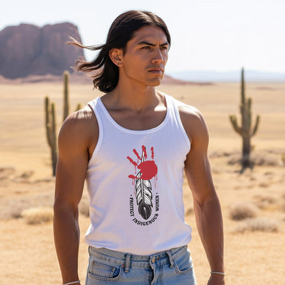 Protect Indigenous Women Red Hand Unisex Tank Top