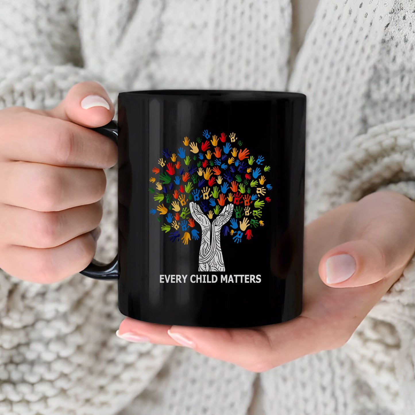 Every Child Matters Handprint Tree For Orange Shirt Day Ceramic Coffee Mug