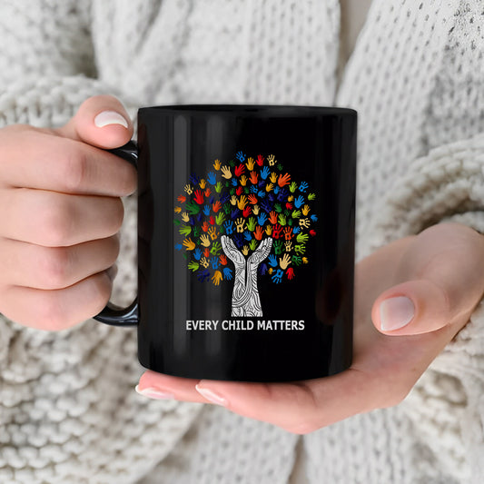 Every Child Matters Handprint Tree For Orange Shirt Day Ceramic Coffee Mug