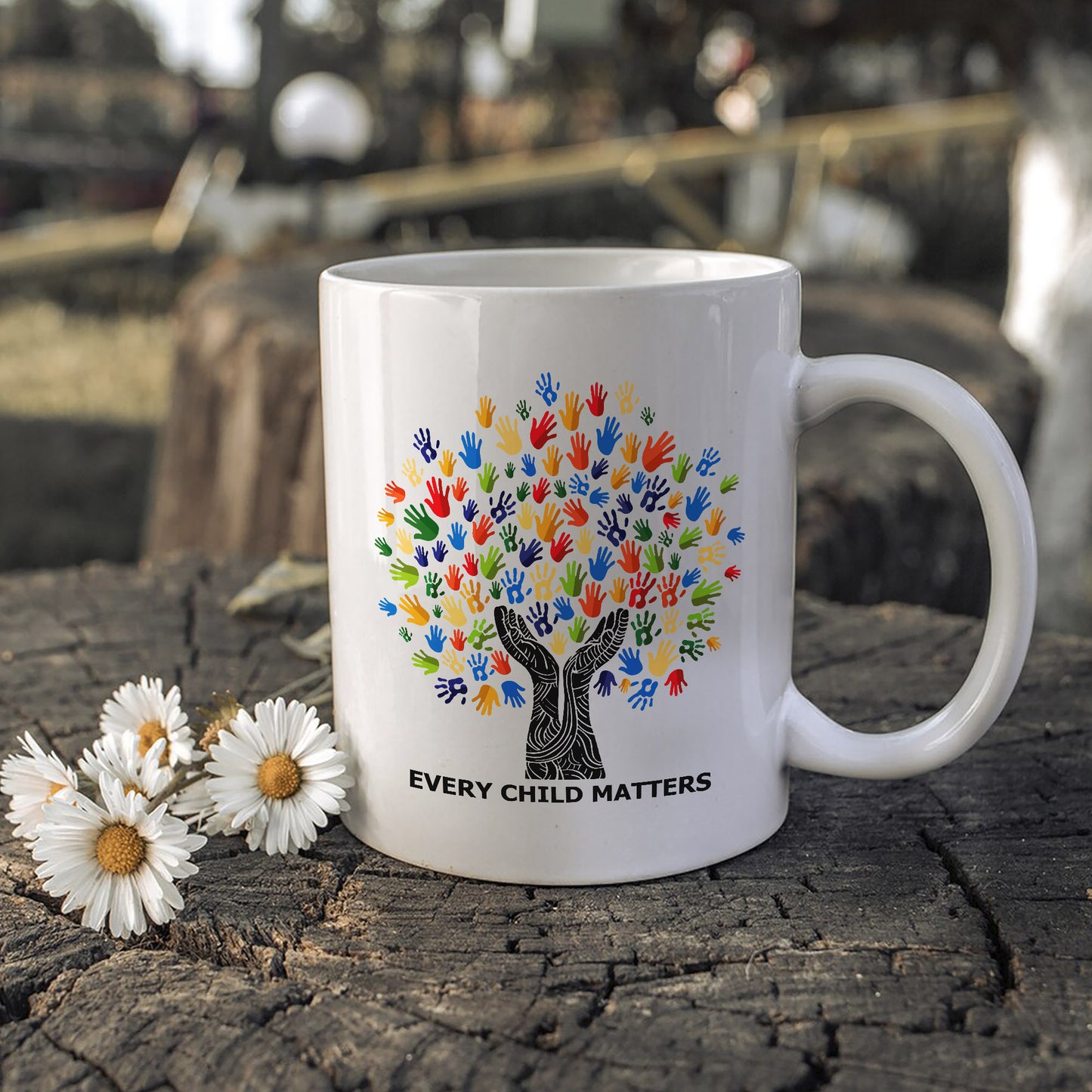 Every Child Matters Handprint Tree For Orange Shirt Day Ceramic Coffee Mug