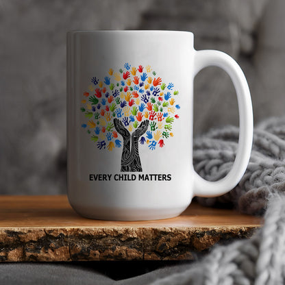 Every Child Matters Handprint Tree For Orange Shirt Day Ceramic Coffee Mug