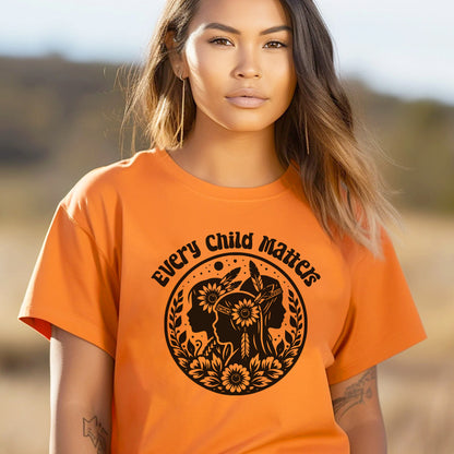 Every Child Matters Indigenous Silhouette Floral For Orange Shirt Day Unisex T-Shirt/Hoodie/Sweatshirt