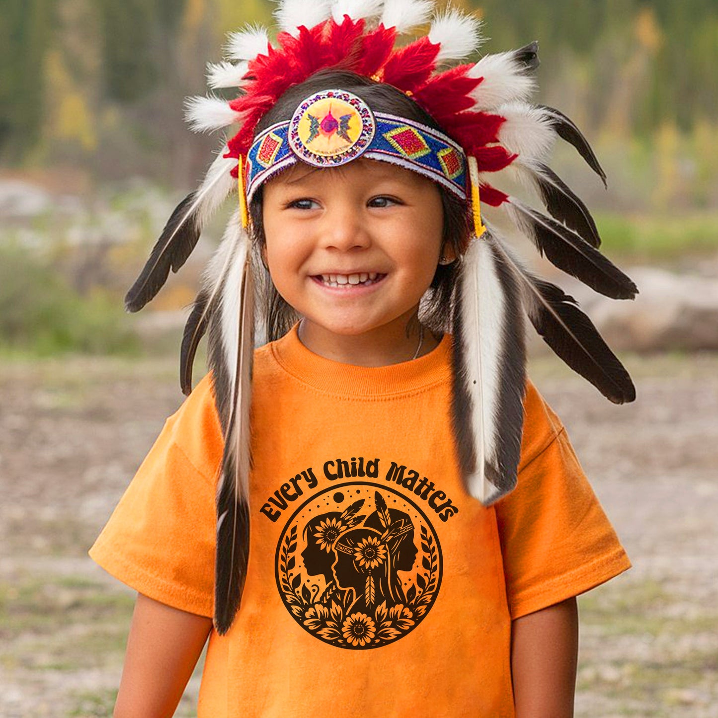 Every Child Matters Indigenous Silhouette Floral For Orange Shirt Day Unisex T-Shirt/Hoodie/Sweatshirt