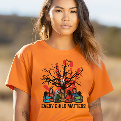 Every Child Matters Indigenous Roots Red Hand Design For Orange Shirt Day Unisex T-Shirt/Hoodie/Sweatshirt