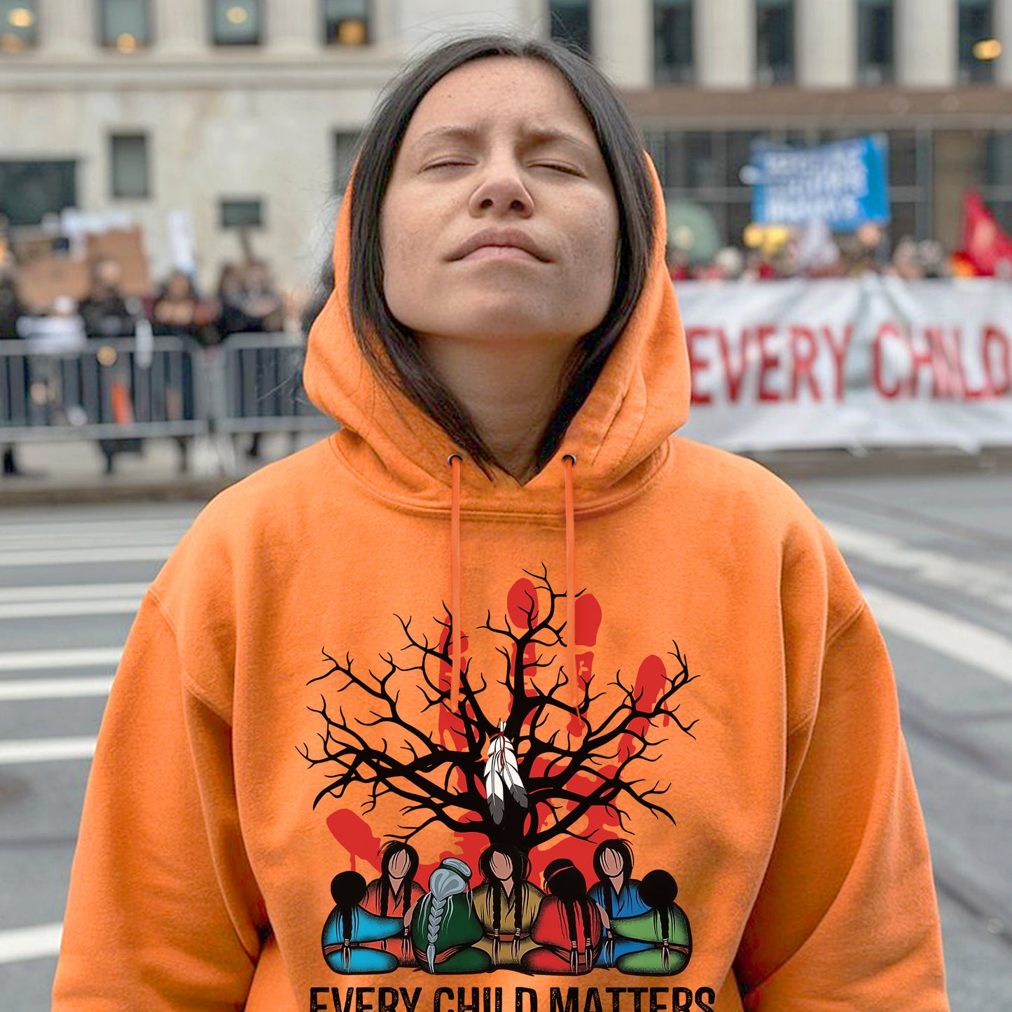 Every Child Matters Indigenous Roots Red Hand Design For Orange Shirt Day Unisex T-Shirt/Hoodie/Sweatshirt