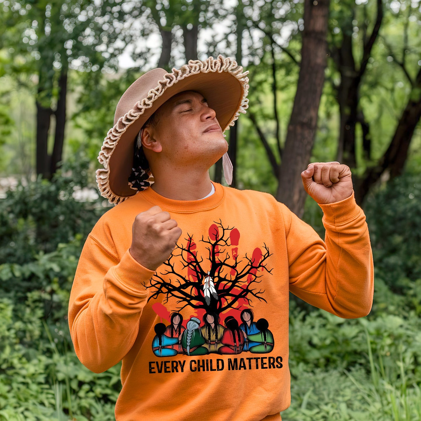 Every Child Matters Indigenous Roots Red Hand Design For Orange Shirt Day Unisex T-Shirt/Hoodie/Sweatshirt