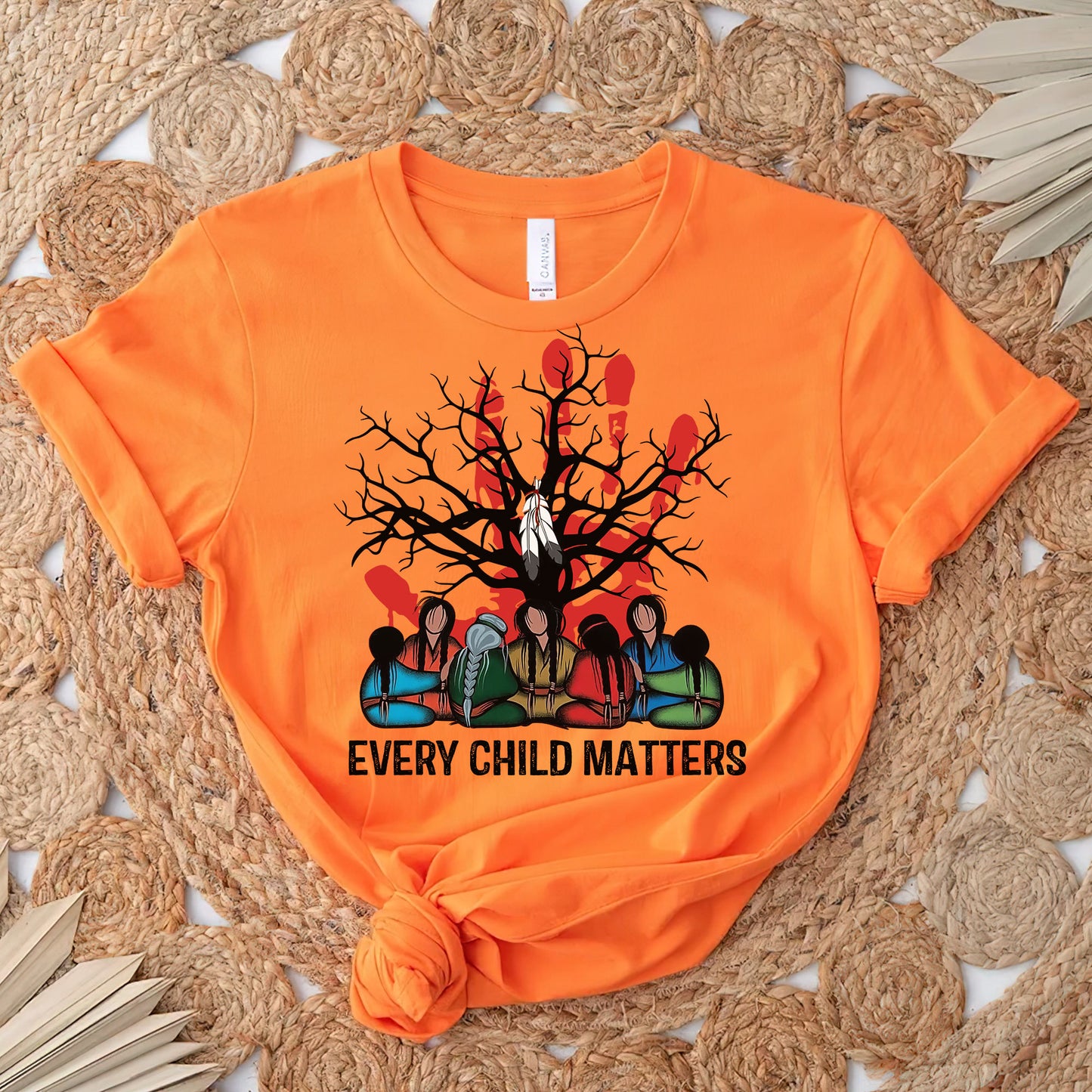 Every Child Matters Indigenous Roots Red Hand Design For Orange Shirt Day Unisex T-Shirt/Hoodie/Sweatshirt