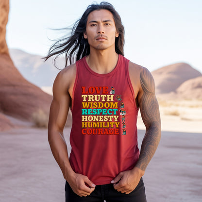 Seven Grandfather Teachings - Values Typography Unisex Tank Top