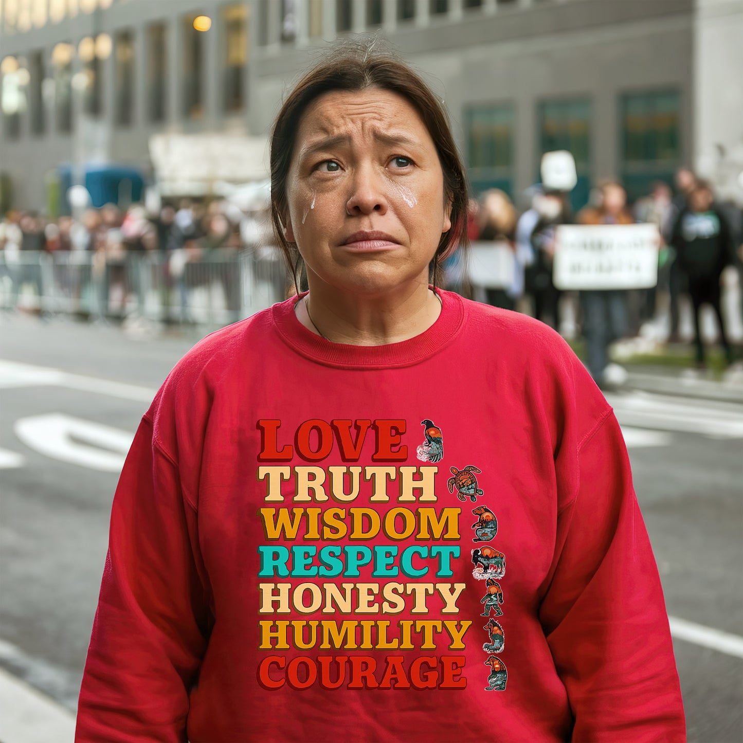 Seven Grandfather Teachings - Values Typography Unisex T-Shirt/T-Shirt V-Neck/Hoodie/Sweatshirt