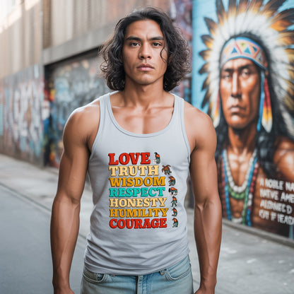 Seven Grandfather Teachings - Values Typography Unisex Tank Top