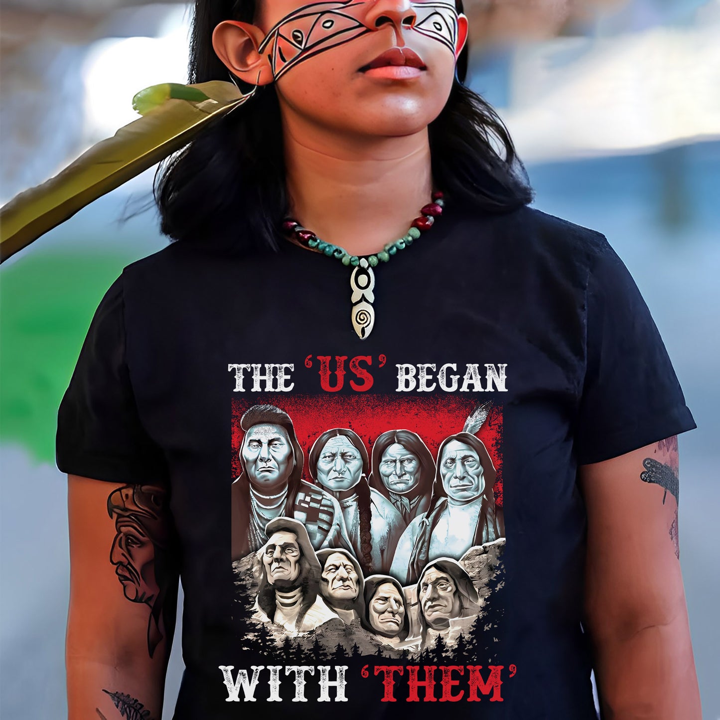 "The US Began With Them" - Native American Chiefs Tribute Unisex T-Shirt/T-Shirt V-Neck/Hoodie/Sweatshirt