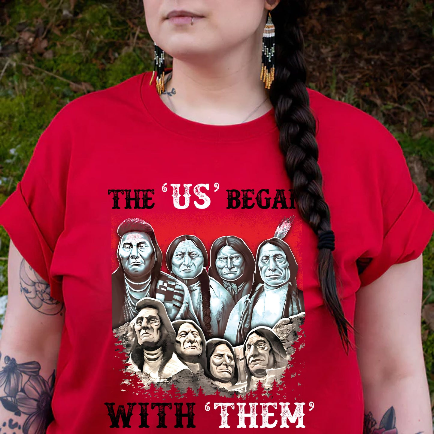 "The US Began With Them" - Native American Chiefs Tribute Unisex T-Shirt/T-Shirt V-Neck/Hoodie/Sweatshirt