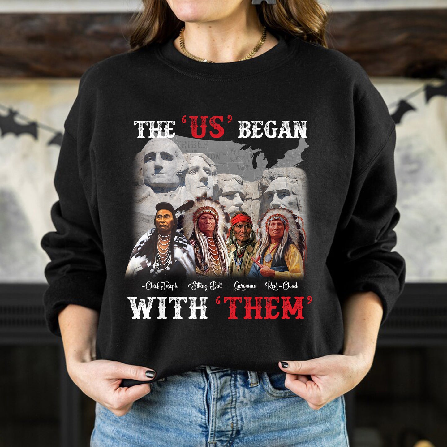 "The US Began With Them" Native American Leaders - Indigenous History Graphic Unisex T-Shirt/T-Shirt V-Neck/Hoodie/Sweatshirt