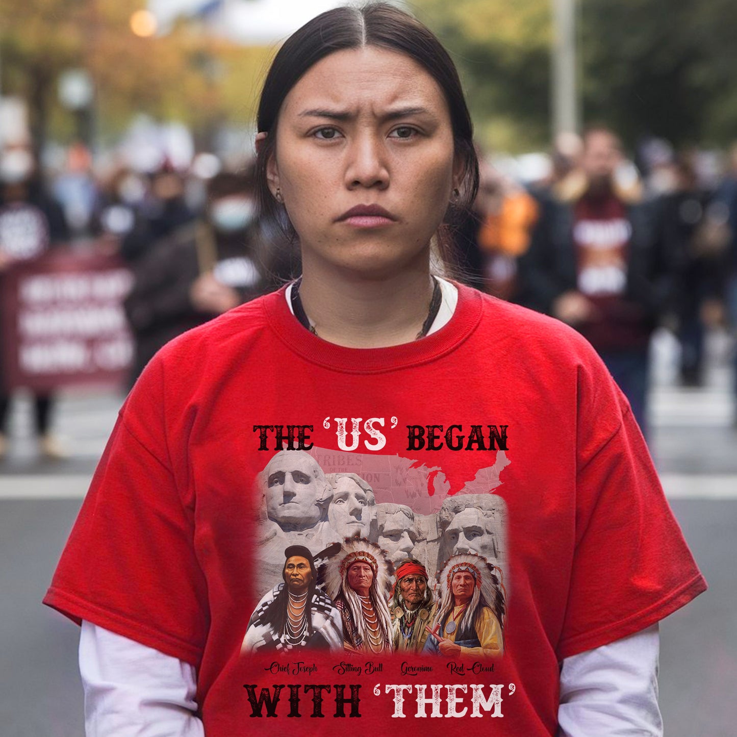 "The US Began With Them" Native American Leaders - Indigenous History Graphic Unisex T-Shirt/T-Shirt V-Neck/Hoodie/Sweatshirt