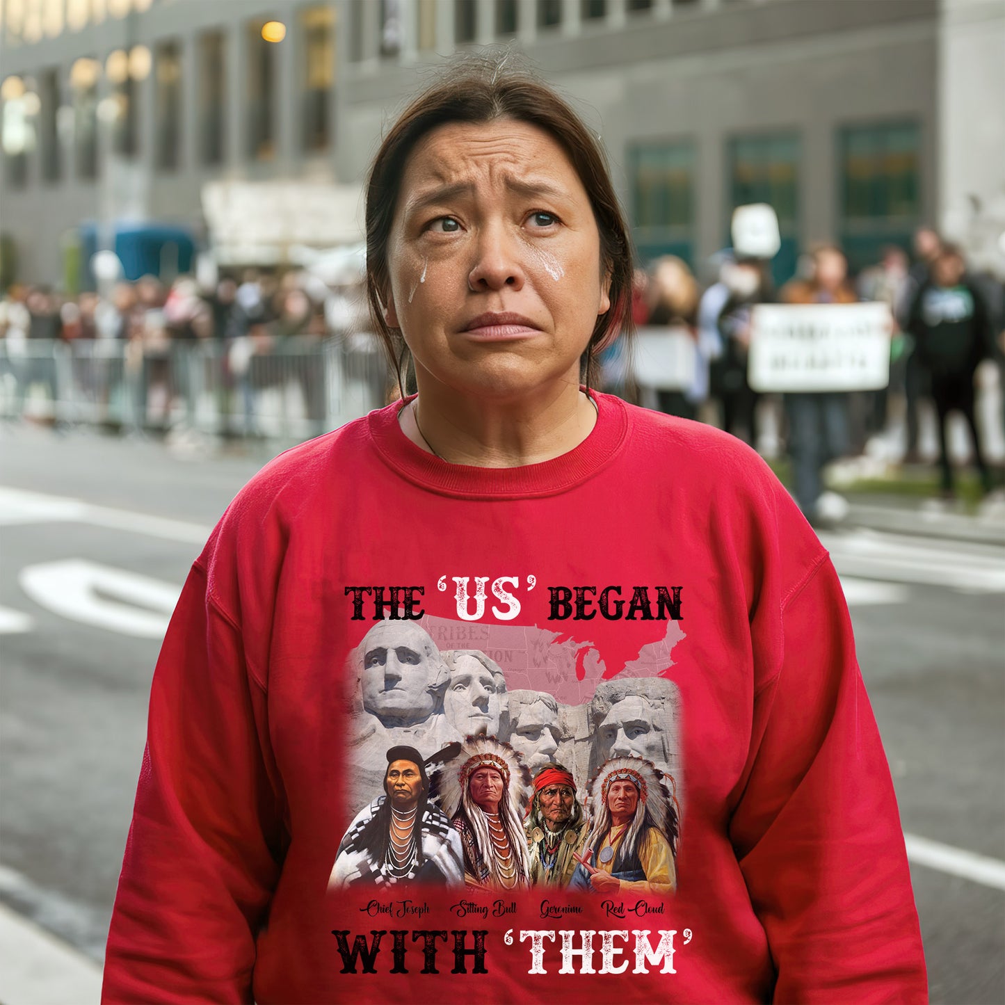 "The US Began With Them" Native American Leaders - Indigenous History Graphic Unisex T-Shirt/T-Shirt V-Neck/Hoodie/Sweatshirt