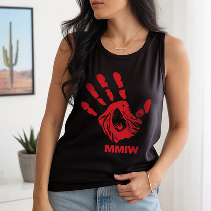 MMIW Red Handprint Raise Awareness For Indigenous Women Unisex Tank Top