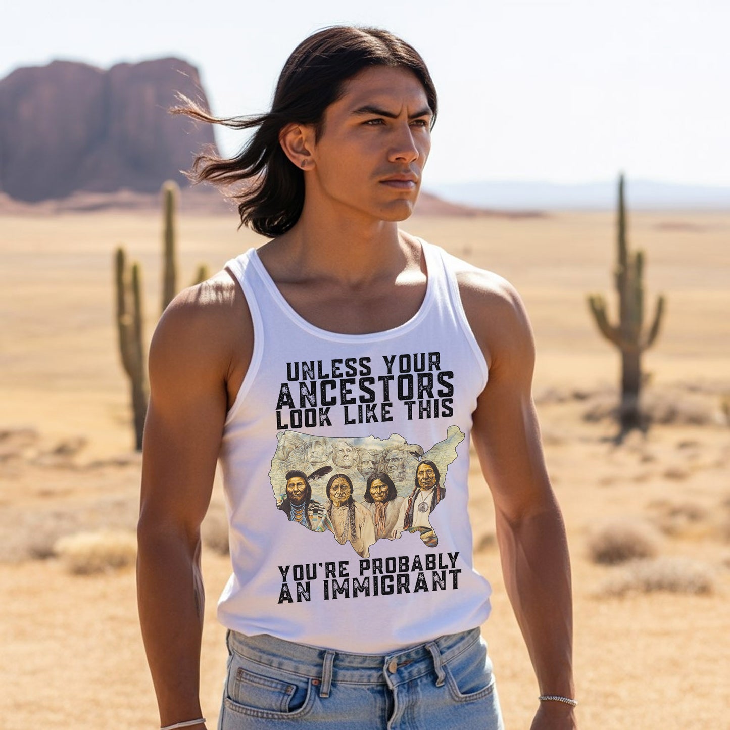 Unless Your Ancestors Look Like This Native American Unisex Tank Top