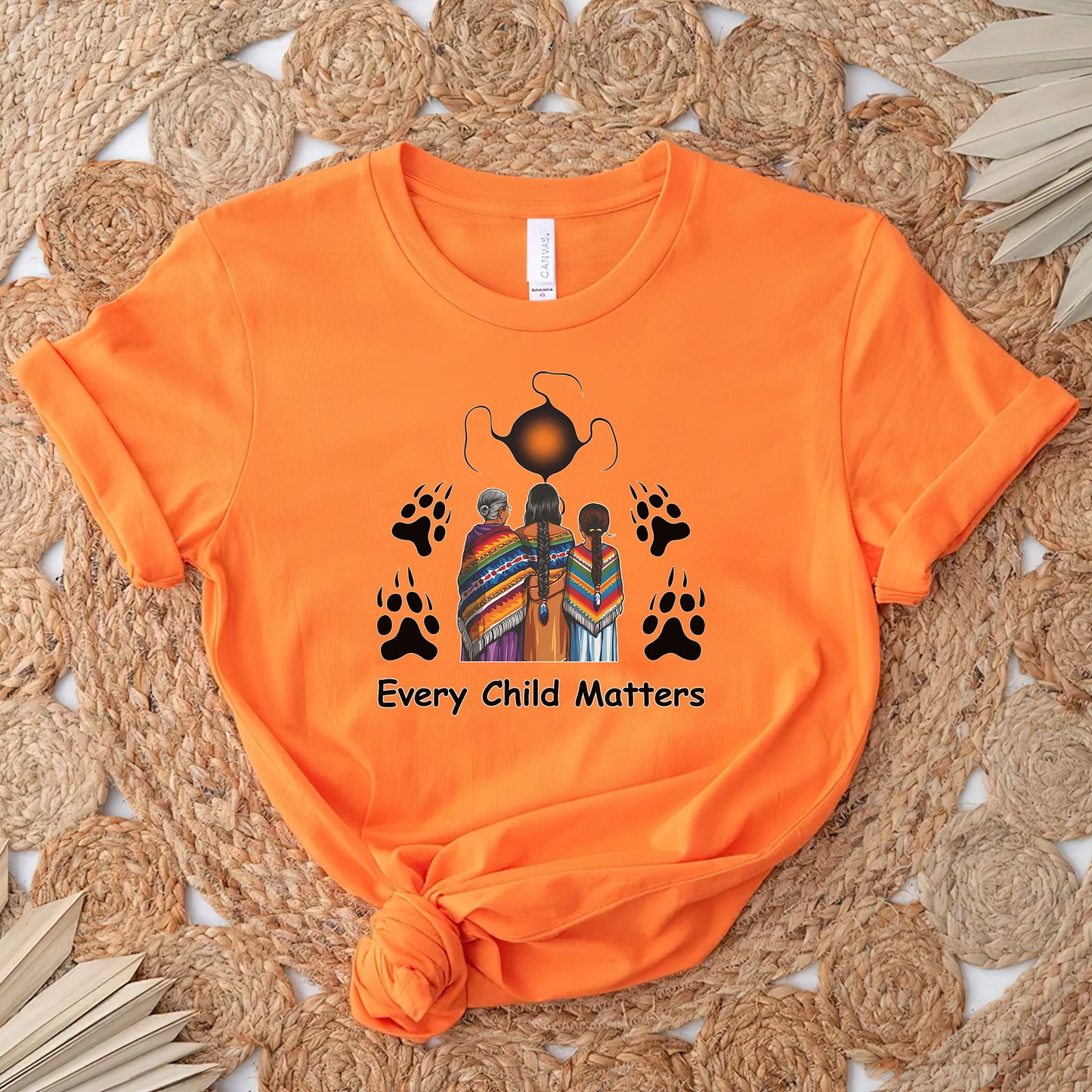 Every Child Matters Native Women & Bear Paw Design Unisex T-Shirt/Hoodie/Sweatshirt