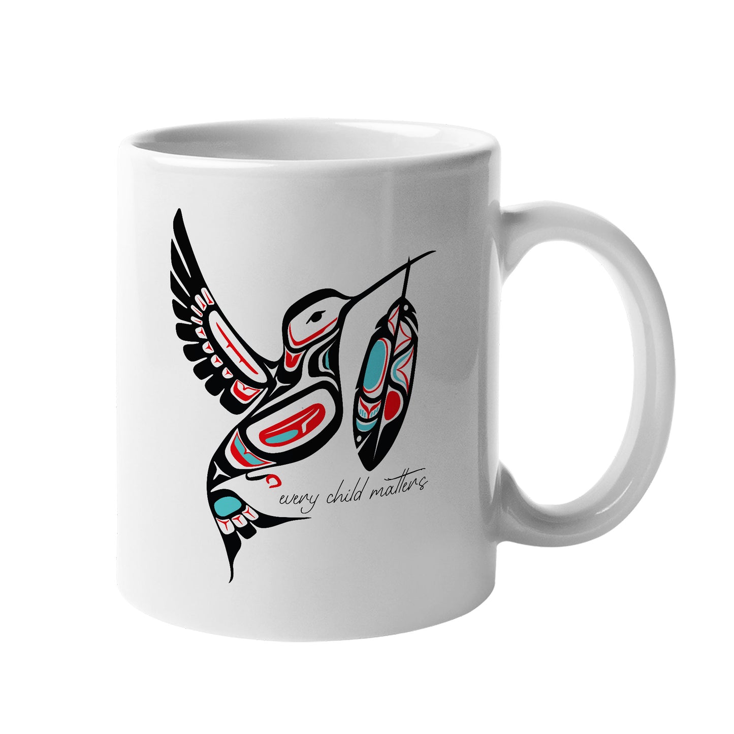 Every Child Matters Hummingbird With Feather Design Ceramic Coffee Mug