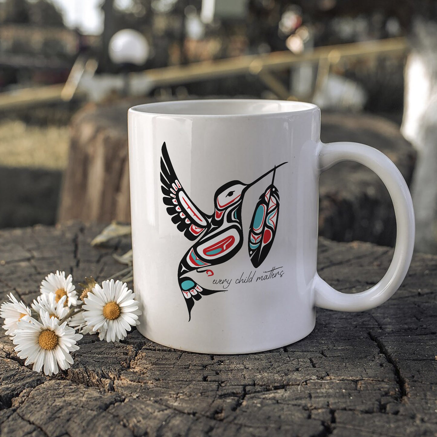 Every Child Matters Hummingbird With Feather Design Ceramic Coffee Mug