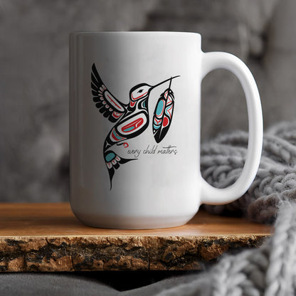Every Child Matters Hummingbird With Feather Design Ceramic Coffee Mug