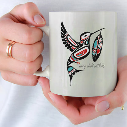 Every Child Matters Hummingbird With Feather Design Ceramic Coffee Mug