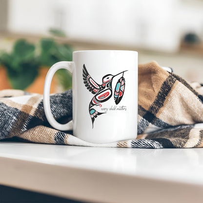 Every Child Matters Hummingbird With Feather Design Ceramic Coffee Mug