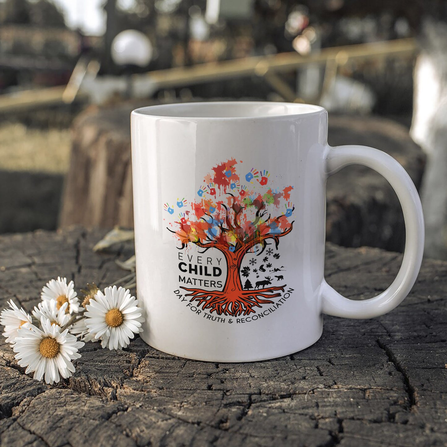 Every Child Matters Tree Of Life, Handprints Of Hope, And Healing Ceramic Coffee Mug