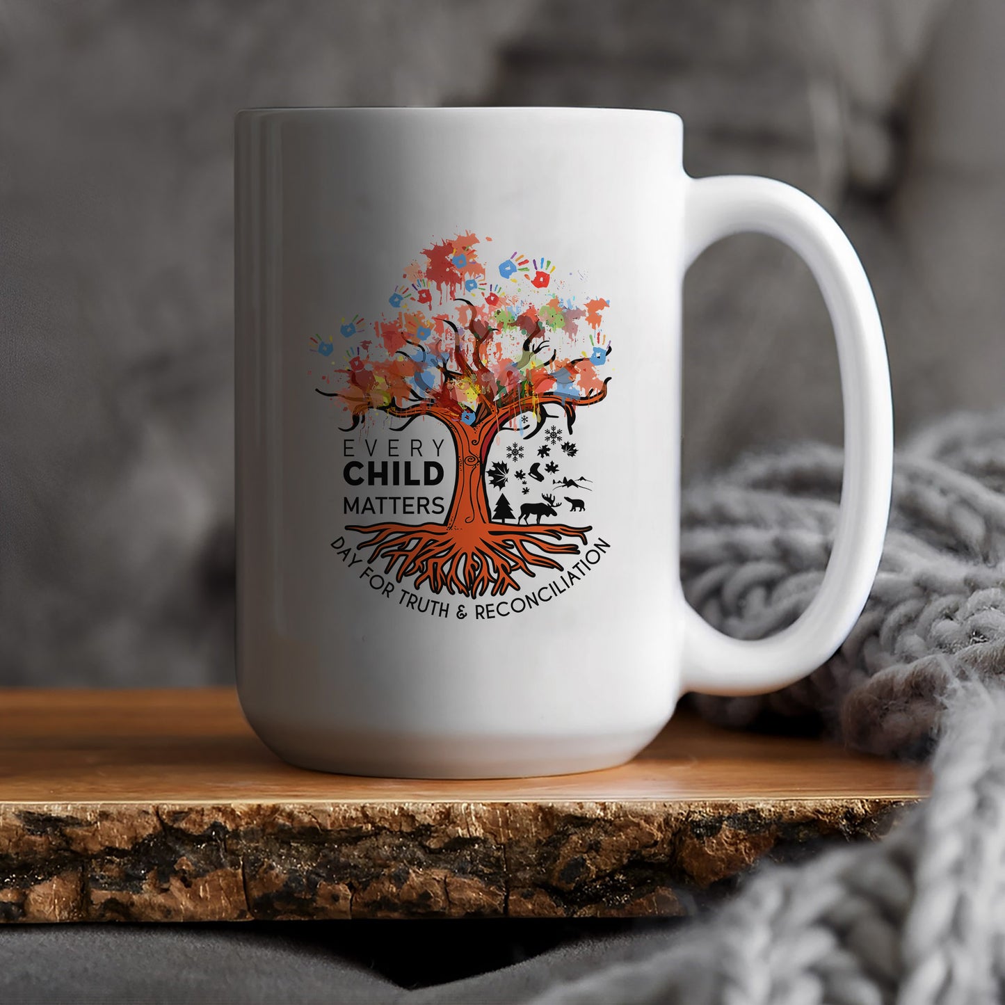 Every Child Matters Tree Of Life, Handprints Of Hope, And Healing Ceramic Coffee Mug