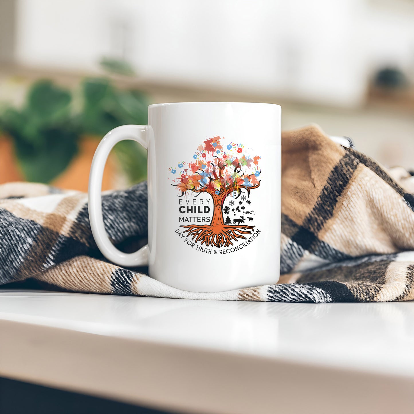 Every Child Matters Tree Of Life, Handprints Of Hope, And Healing Ceramic Coffee Mug